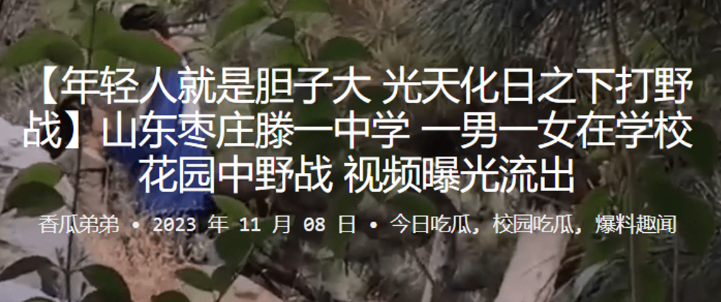 山东枣庄滕一中学 一男一女在学校花园中野战视频曝光流出︱T
